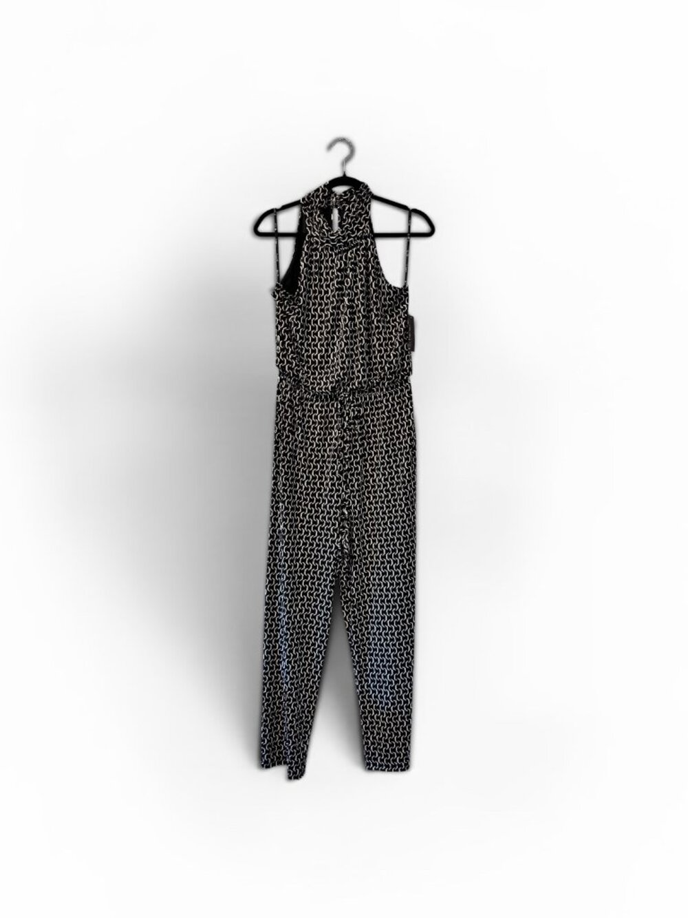 Enfocus Studio NWT Black & White Geometric Halter Jumpsuit - Size 12 - Picture 11 of 11
